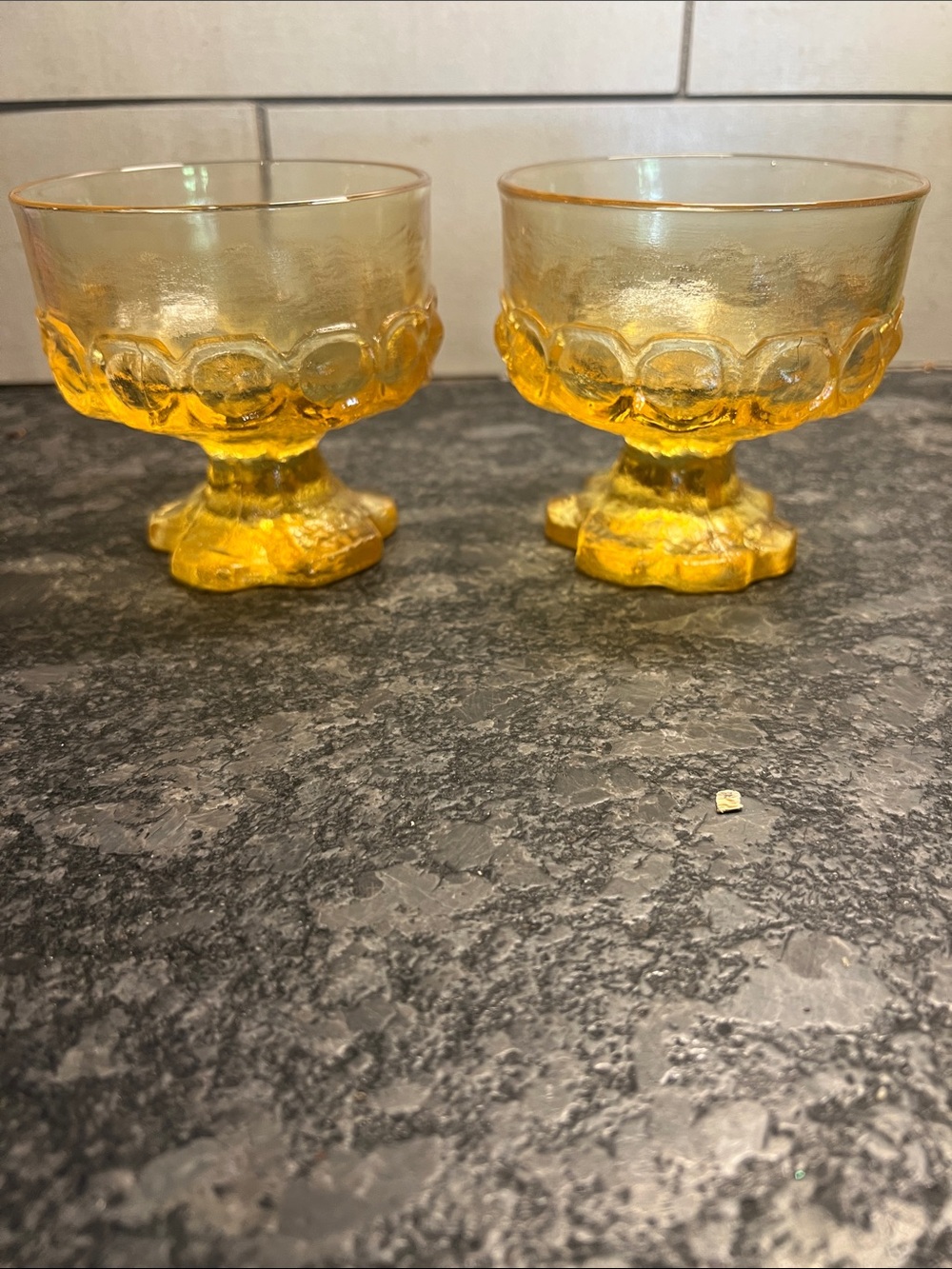 Set of 2 Amber Tiffin Franciscan Madeira Sherbet Cups - Set of 2. Exc condition